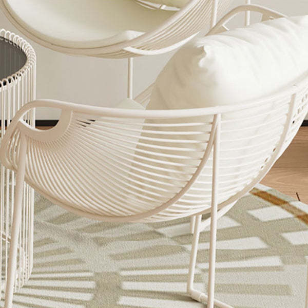 Scandinavian Scalloped Iron Hollow Dining Chair