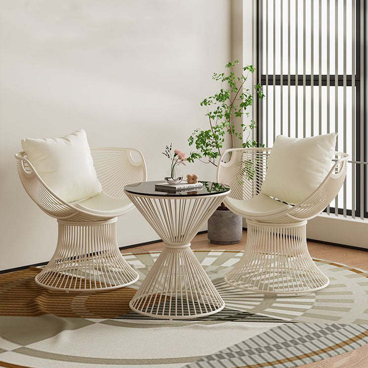 Scandinavian Scalloped Iron Hollow Dining Chair — B