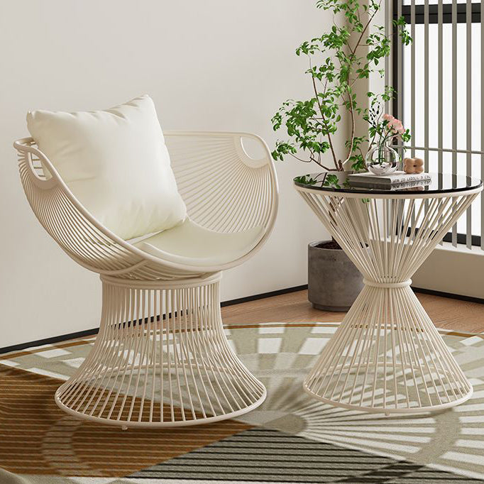 Scandinavian Scalloped Iron Hollow Dining Chair