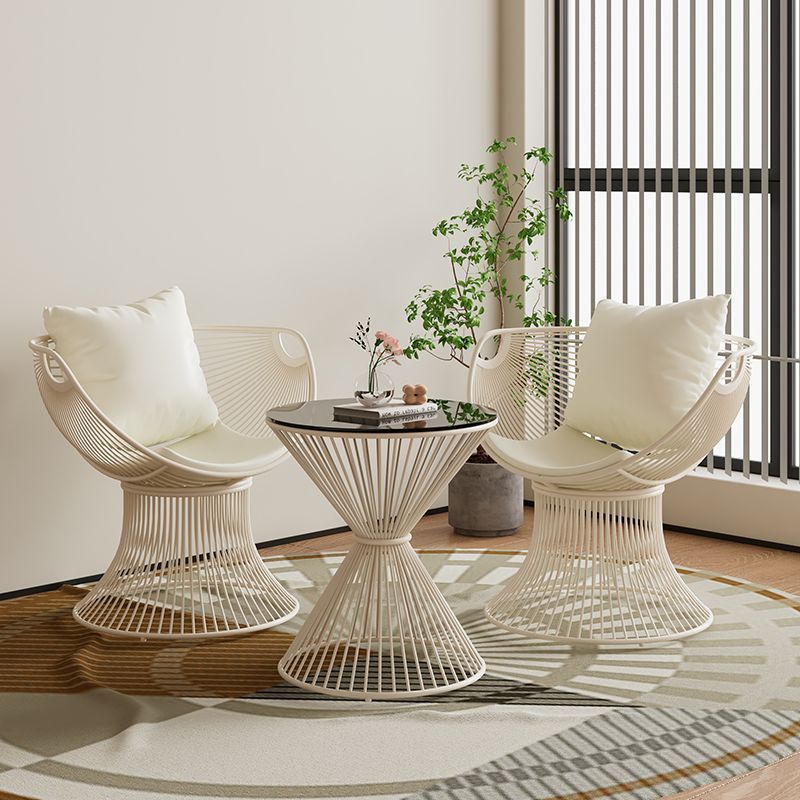 Scandinavian Scalloped Iron Hollow Dining Chair