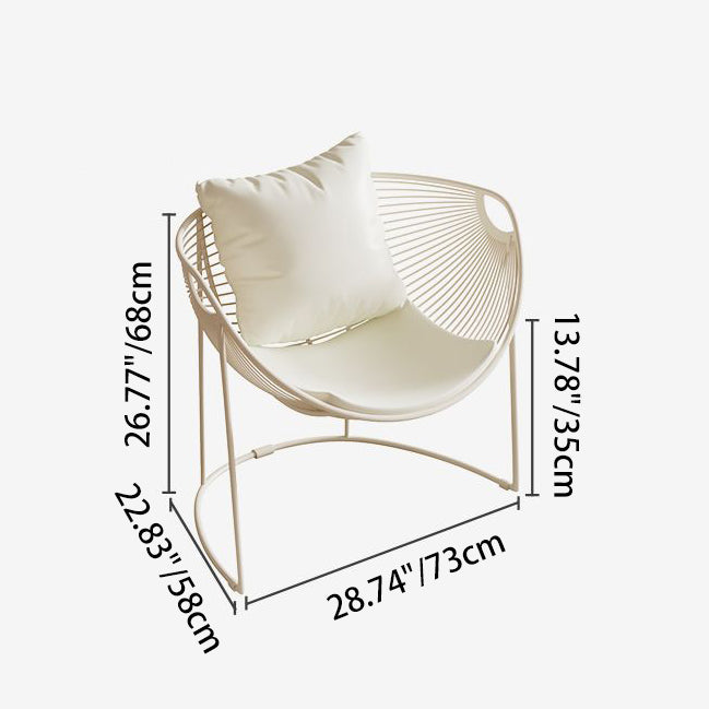 Scandinavian Scalloped Iron Hollow Dining Chair