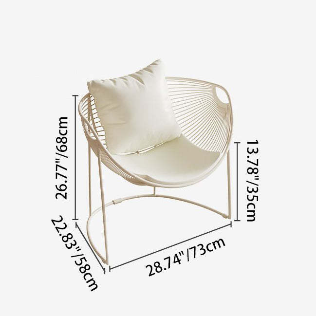Scandinavian Scalloped Iron Hollow Dining Chair