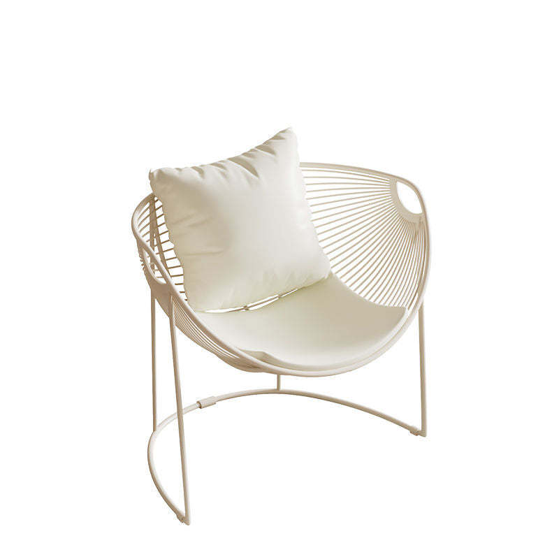 Scandinavian Scalloped Iron Hollow Dining Chair