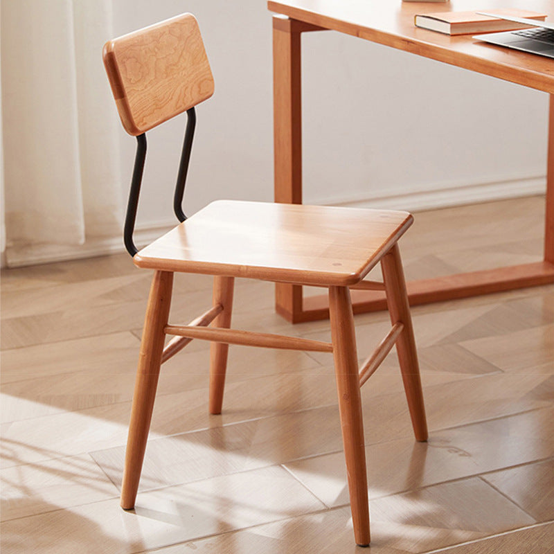 Japanese Wood Open-Back Dining Chair