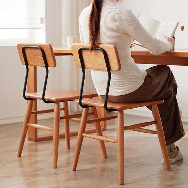 Japanese Wood Open-Back Dining Chair