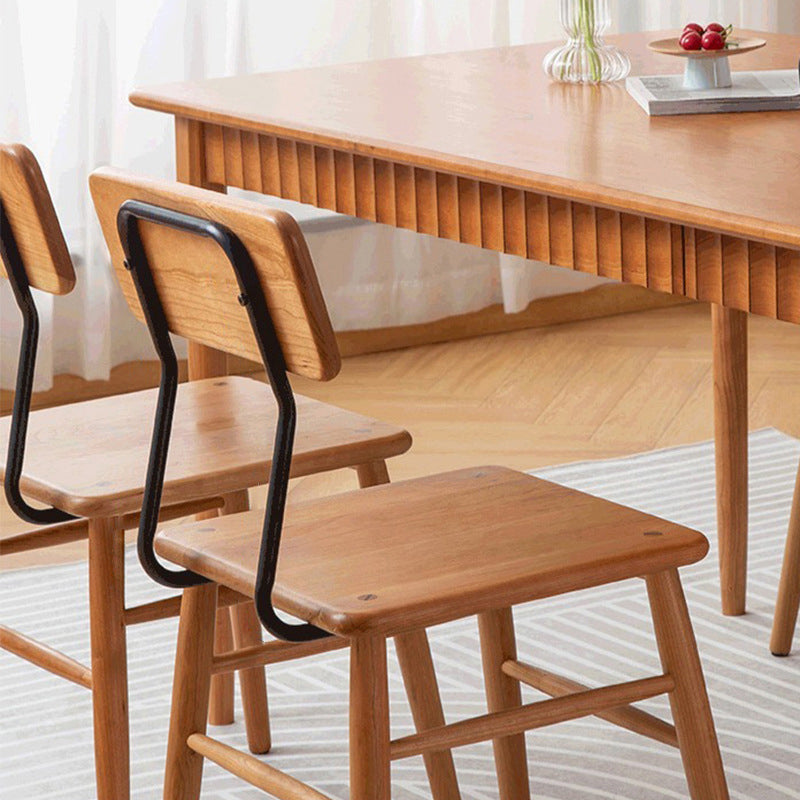 Japanese Wood Open-Back Dining Chair