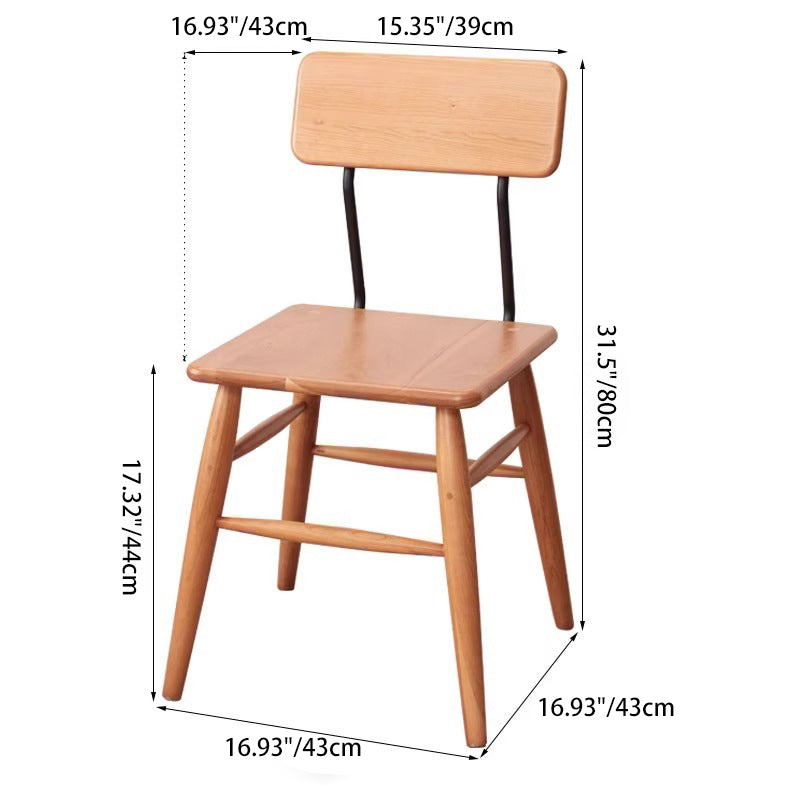 Japanese Wood Open-Back Dining Chair