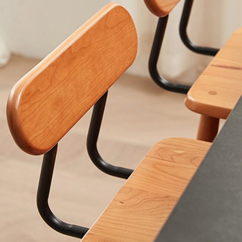 Japanese Wood Open-Back Dining Chair