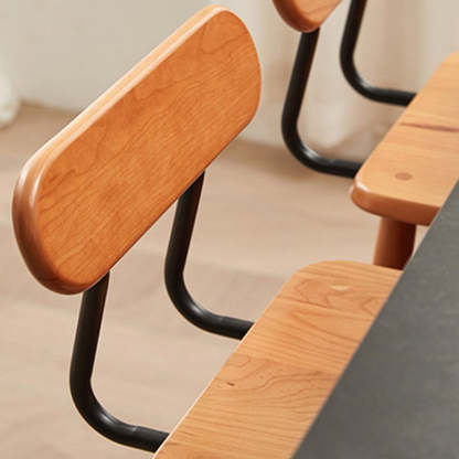 Japanese Wood Open-Back Dining Chair