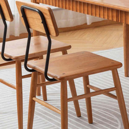 Japanese Wood Open-Back Dining Chair