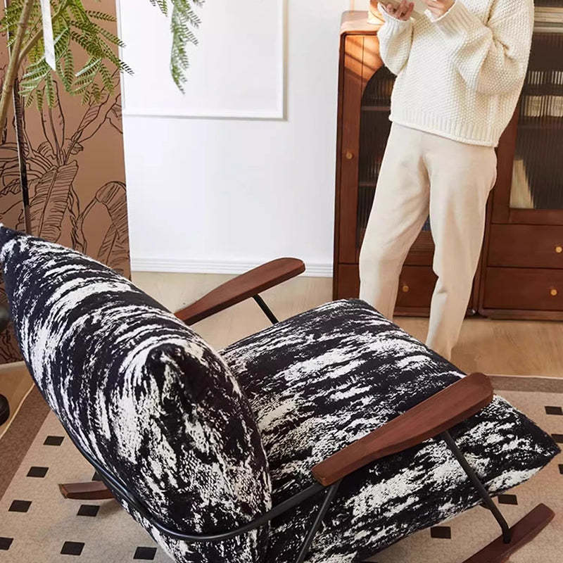 Nordic Printed Fabric Recliner Accent Chair