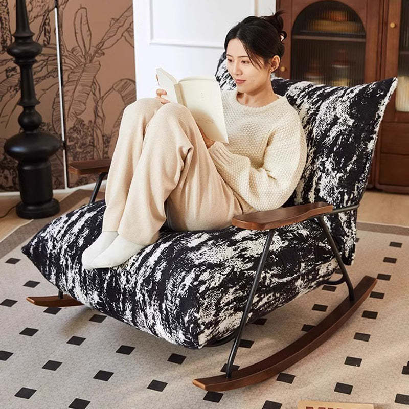 Nordic Printed Fabric Recliner Accent Chair