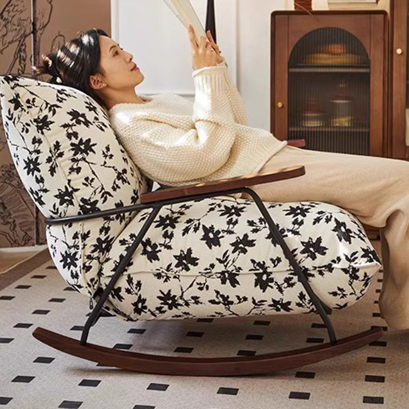 Nordic Printed Fabric Recliner Accent Chair