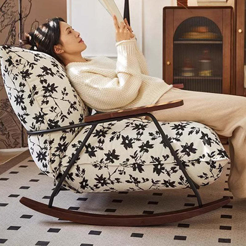 Nordic Printed Fabric Recliner Accent Chair