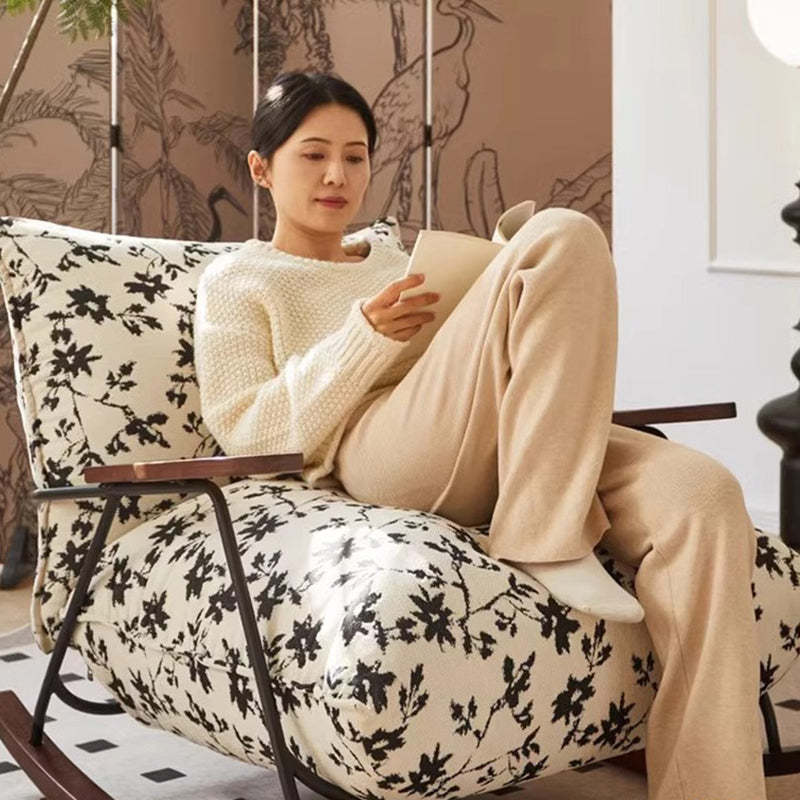 Nordic Printed Fabric Recliner Accent Chair