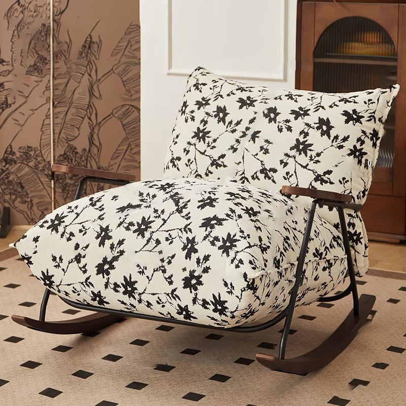 Nordic Printed Fabric Recliner Accent Chair