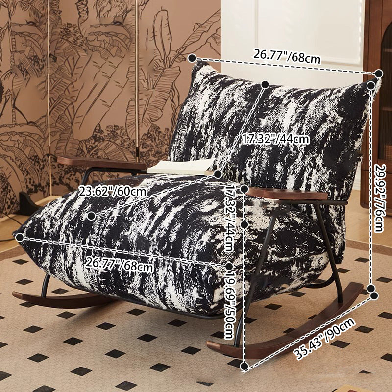 Nordic Printed Fabric Recliner Accent Chair — C