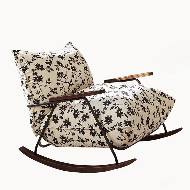 Nordic Printed Fabric Recliner Accent Chair