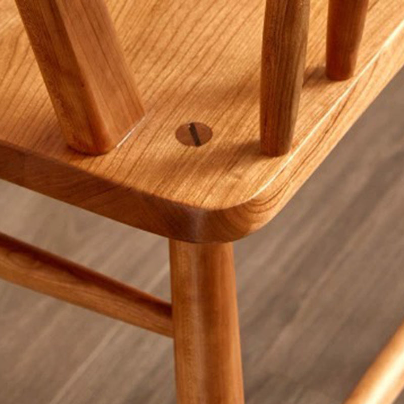 Japanese Wood Dining Chair with Armrest