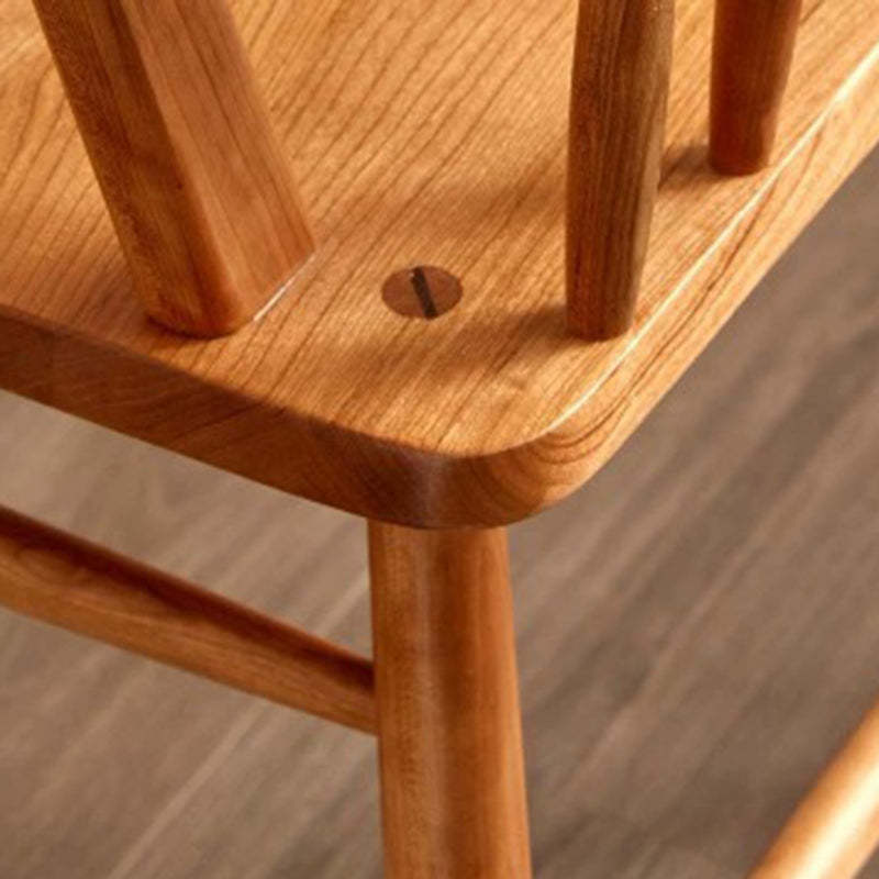 Japanese Wood Dining Chair with Armrest