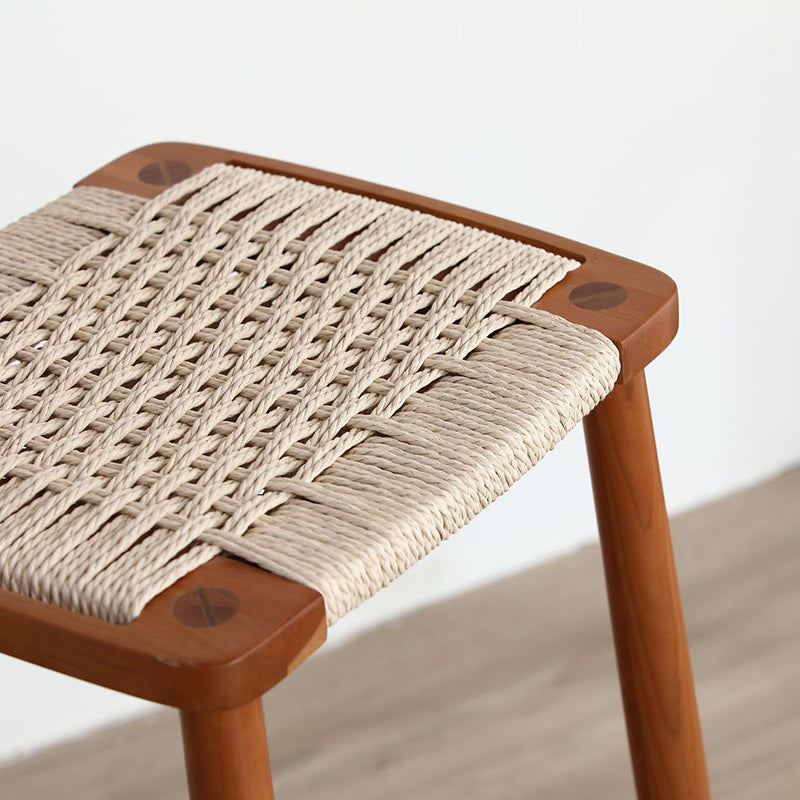 Japanese Braided Rope Wood Dining Chair