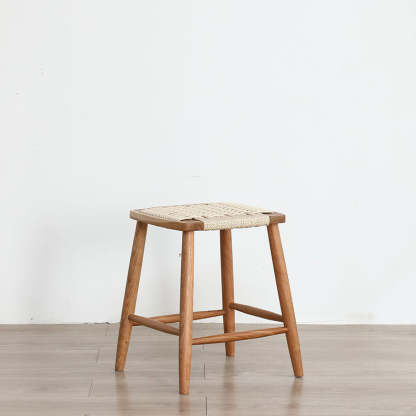 Japanese Braided Rope Wood Dining Chair
