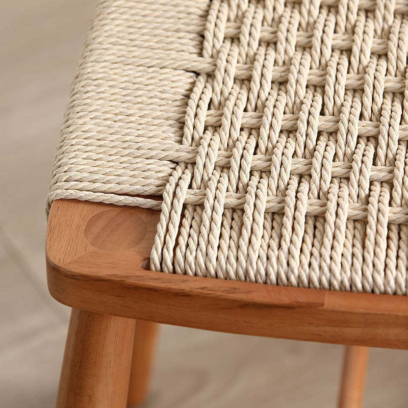 Japanese Braided Rope Wood Dining Chair