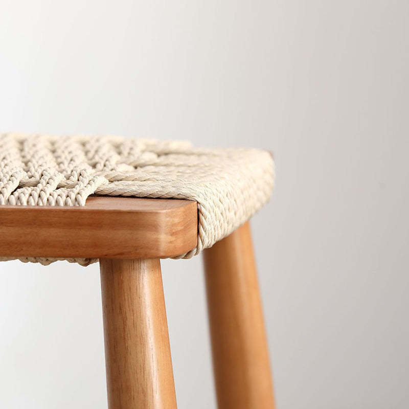 Japanese Braided Rope Wood Dining Chair