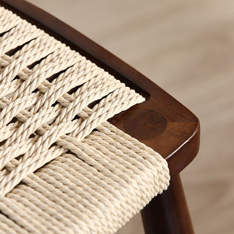 Japanese Braided Rope Wood Dining Chair