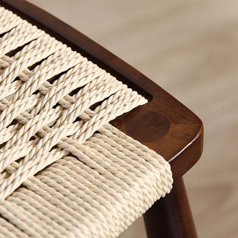 Japanese Braided Rope Wood Dining Chair