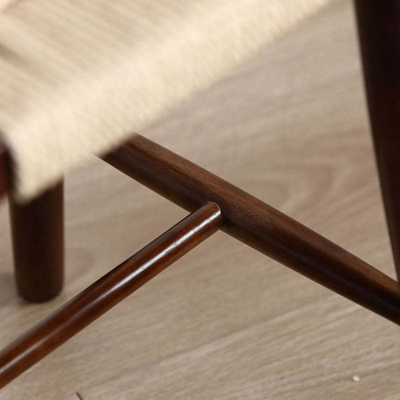 Japanese Braided Rope Wood Dining Chair