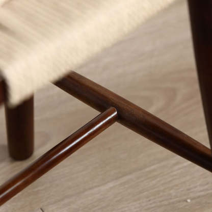 Japanese Braided Rope Wood Dining Chair