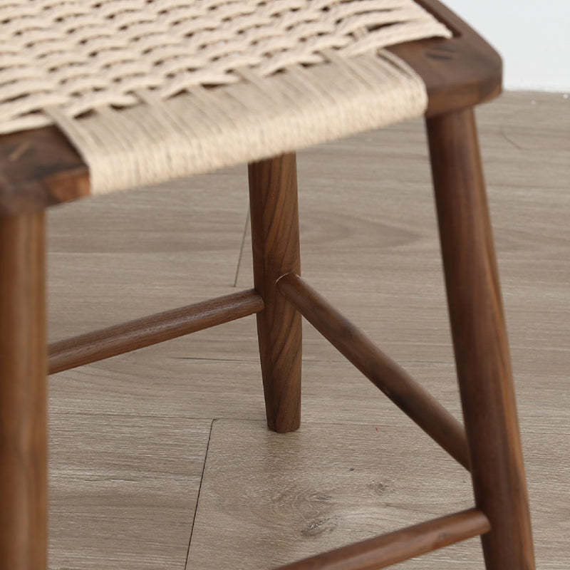 Japanese Braided Rope Wood Dining Chair