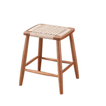 Japanese Braided Rope Wood Dining Chair