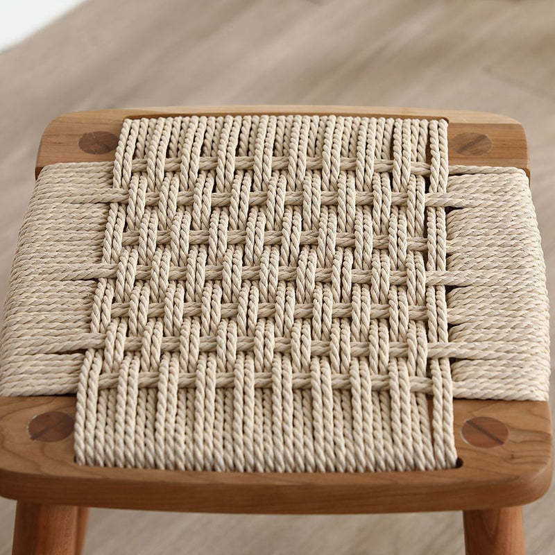 Japanese Braided Rope Wood Dining Chair