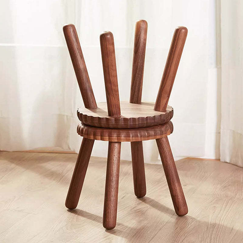 Biscuit Wood Low Stool Footstool