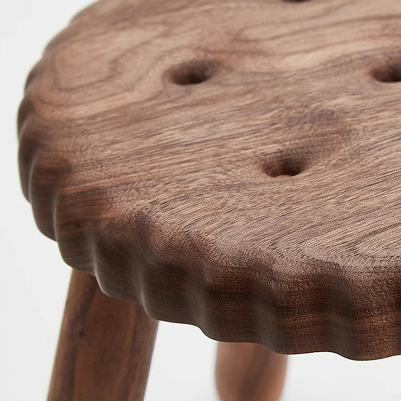 Biscuit Wood Low Stool Footstool