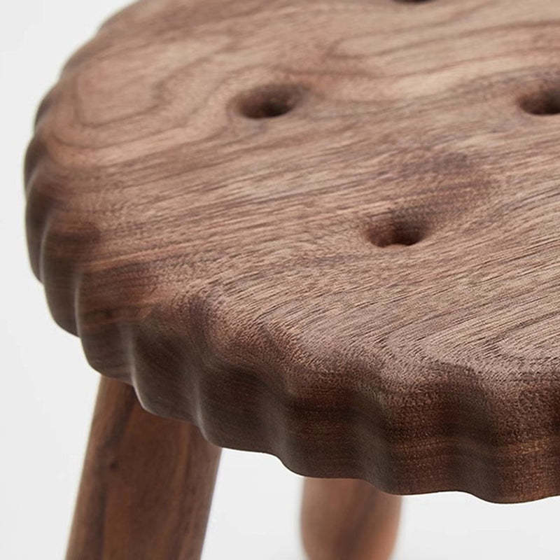 Biscuit Wood Low Stool Footstool