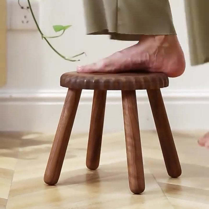 Biscuit Wood Low Stool Footstool