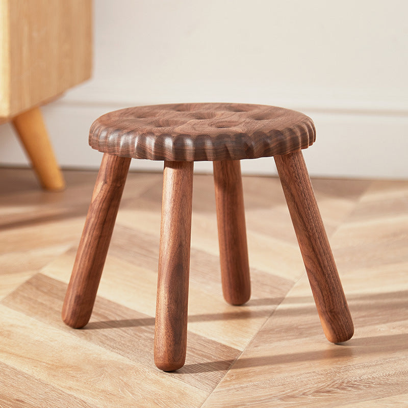 Biscuit Wood Low Stool Footstool