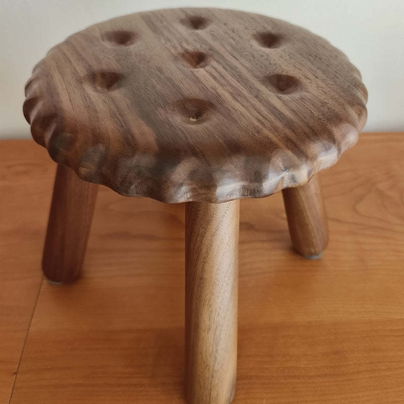 Biscuit Wood Low Stool Footstool