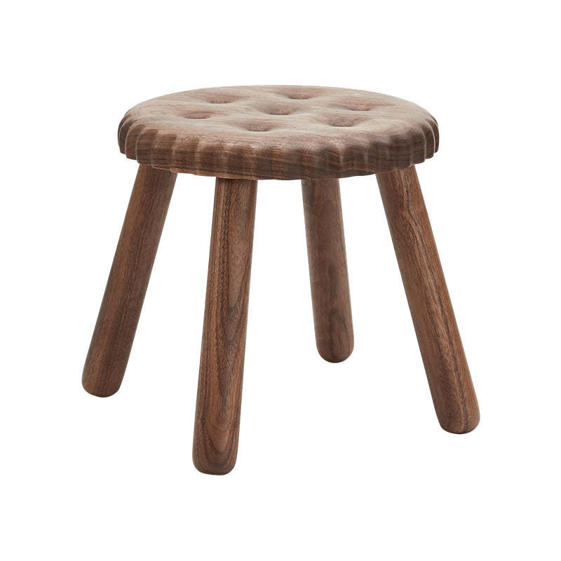 Biscuit Wood Low Stool Footstool