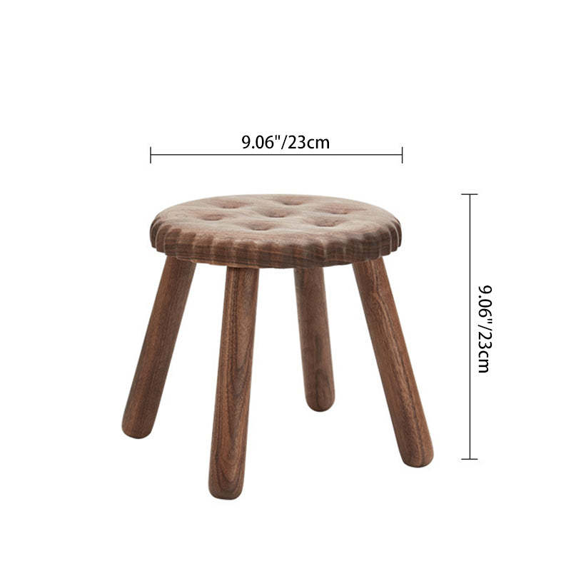Biscuit Wood Low Stool Footstool
