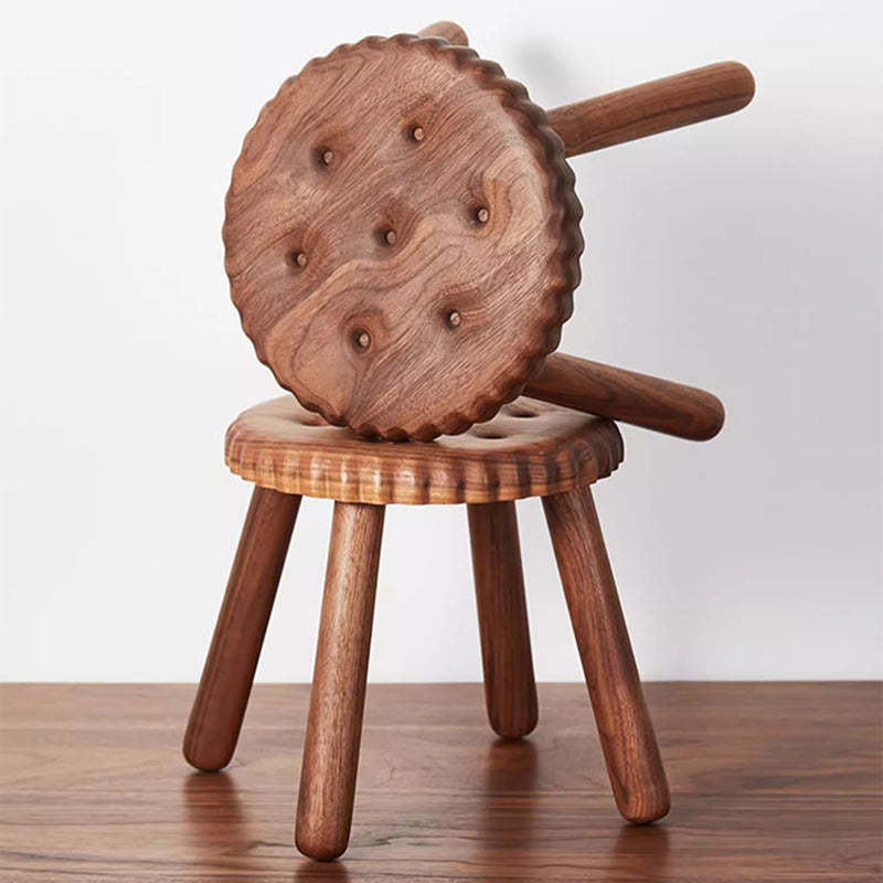 Biscuit Wood Low Stool Footstool