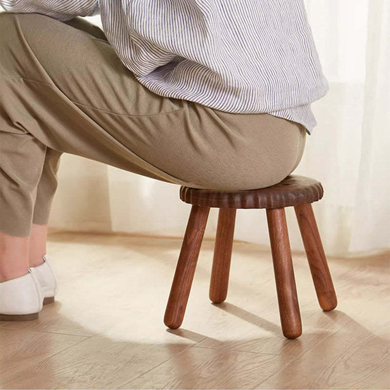 Biscuit Wood Low Stool Footstool