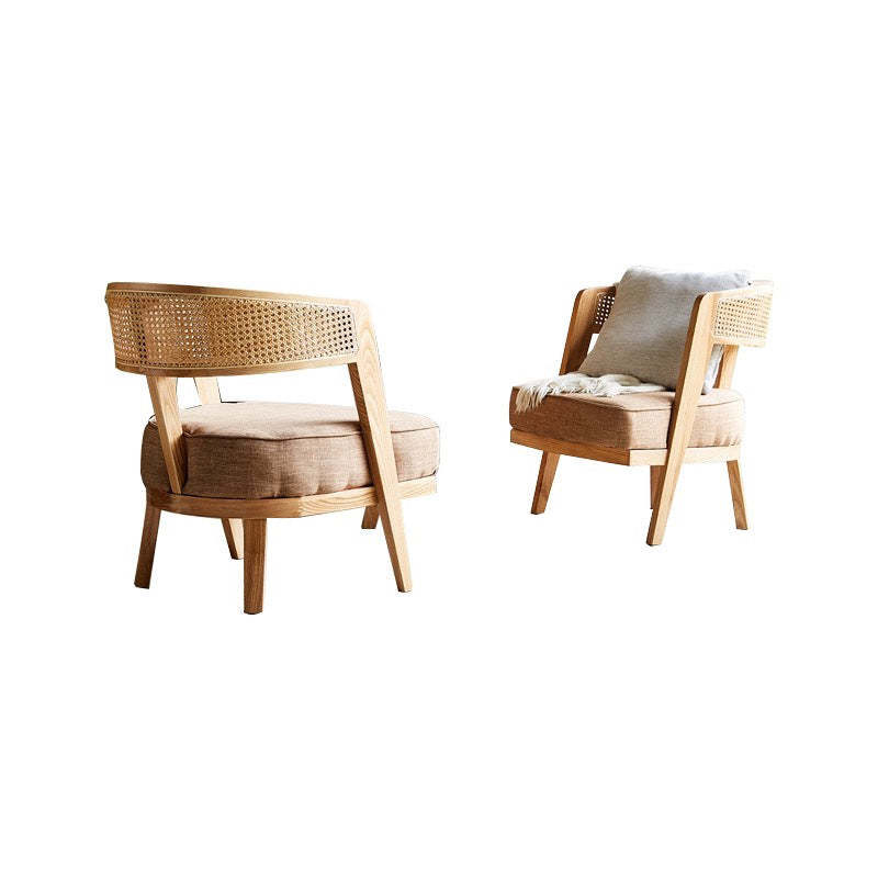 Retro Ash Wood Cotton Chair