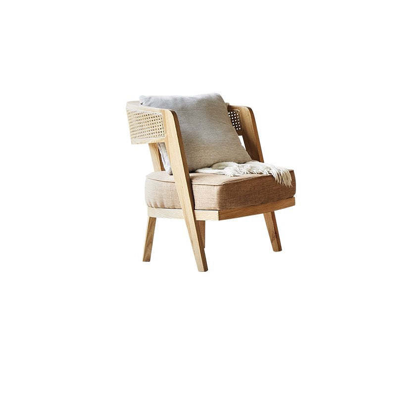 Retro Ash Wood Cotton Chair