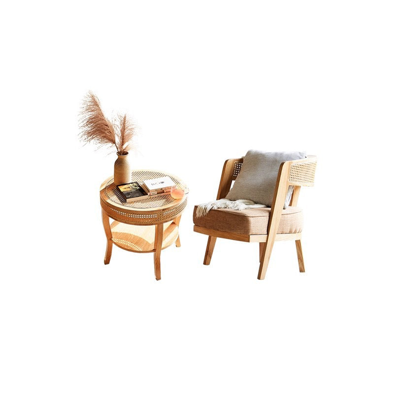Retro Ash Wood Cotton Chair