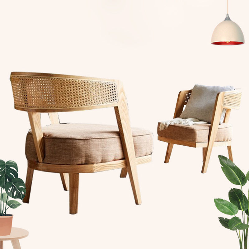 Retro Ash Wood Cotton Chair