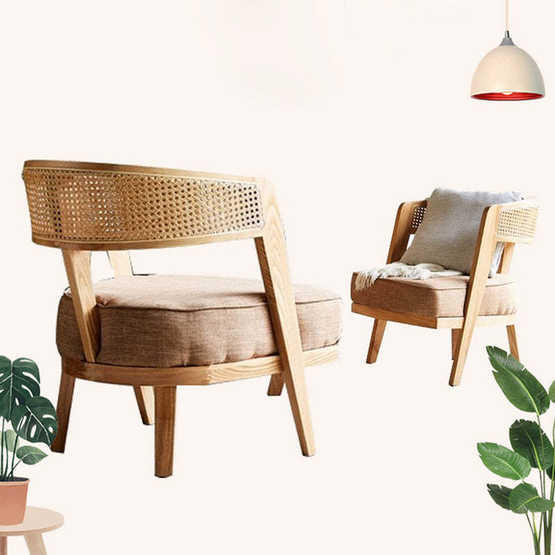Retro Ash Wood Cotton Chair